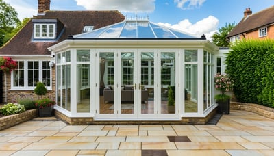 Beautifully designed conservatory and landscaped garden by Essex Living Spaces Beautifully designed conservatory and landscaped garden by Essex Living Spaces